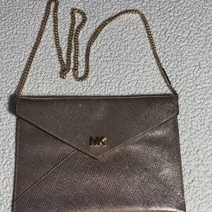 Michael Kors Metallic Gold Clutch with Chain